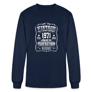 Vintage 1971 Aged to Perfection - Men's Long Sleeve T-Shirt - navy - Front