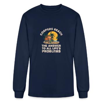 Coopers Beach Answer To All Life's Problems - Men's Long Sleeve T-Shirt - navy - Front
