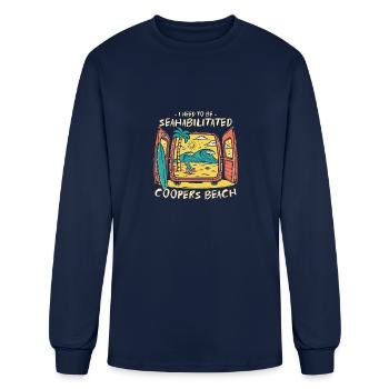 I Need To Be Seahabilitated Coopers Beach Summer - Men's Long Sleeve T-Shirt - navy - Front
