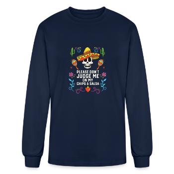 Please Don't Judge Me On My Chips And Salsa - Men's Long Sleeve T-Shirt - navy - Front