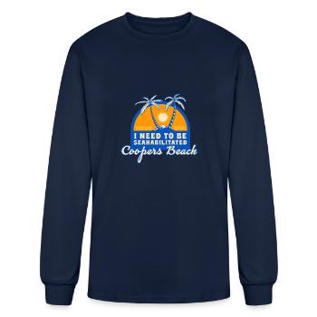 I Need To Be Seahabilitated Coopers Beach Summer - Men's Long Sleeve T-Shirt - navy - Front