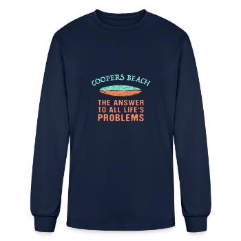 Coopers Beach Answer To All Life's Problems - Men's Long Sleeve T-Shirt - navy - Front