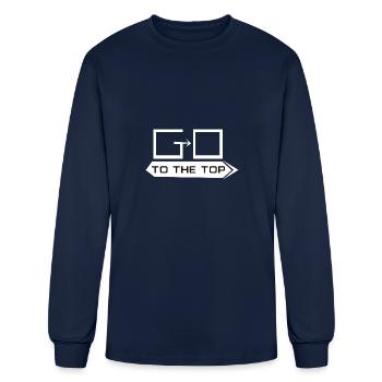 go to the top - Men's Long Sleeve T-Shirt - navy - Front