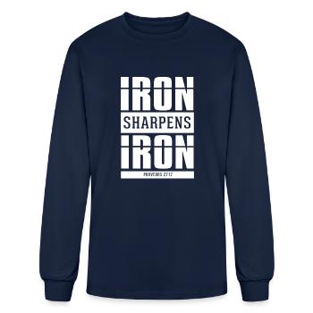 Iron Sharpens Iron - Men's Long Sleeve T-Shirt - navy - Front