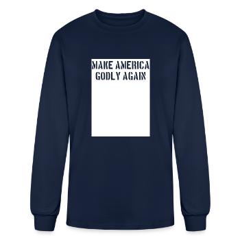 MAKE AMERICA GODLY AGAIN - Men's Long Sleeve T-Shirt - navy - Front