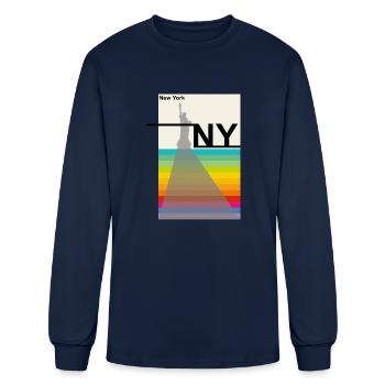 New York Poster - Men's Long Sleeve T-Shirt - navy - Front