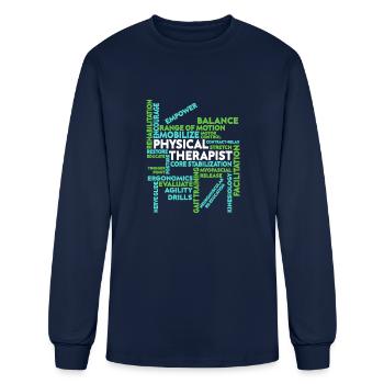 Physical Therapist Shirt Mobilize Core - Men's Long Sleeve T-Shirt - navy - Front