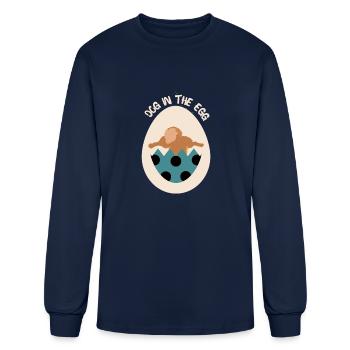 Dog in the egg Easter Egg - Men's Long Sleeve T-Shirt - navy - Front