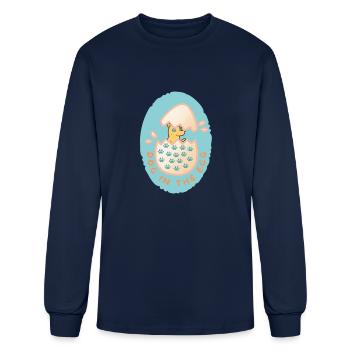 Dog in the egg Easter Egg Premium Scoop - Men's Long Sleeve T-Shirt - navy - Front