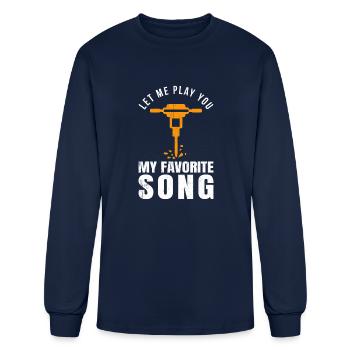 Construction Worker Builder Jackhammer Favorite - Men's Long Sleeve T-Shirt - navy - Front