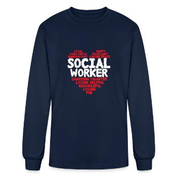 Social Worker 5 - Men's Long Sleeve T-Shirt - navy - Front
