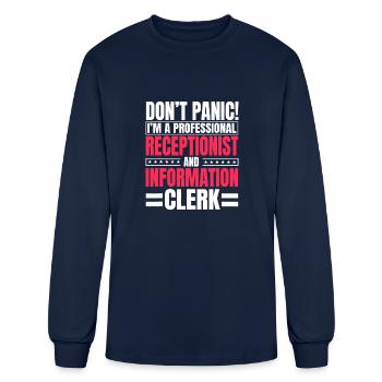 Receptionist Cashier Bookkeeper Information - Men's Long Sleeve T-Shirt - navy - Front