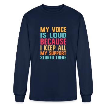 Social Worker My voice is loud social work - Men's Long Sleeve T-Shirt - navy - Front
