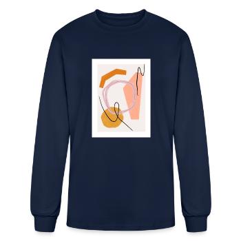 April Abstract - Men's Long Sleeve T-Shirt - navy - Front