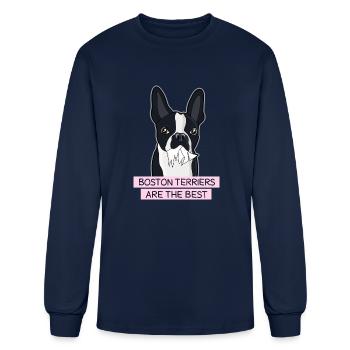 Boston Terriers Are The Best - Men's Long Sleeve T-Shirt - navy - Front