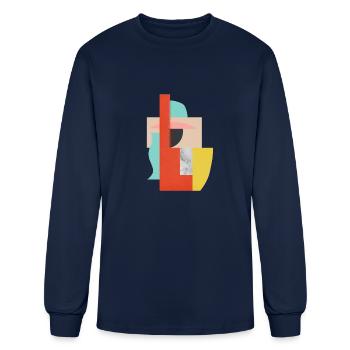 Geometric collage 3 - Men's Long Sleeve T-Shirt - navy - Front