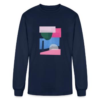 Geometric collage 10 - Men's Long Sleeve T-Shirt - navy - Front