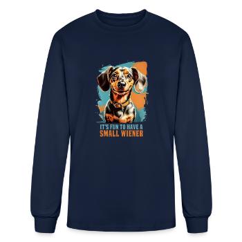 Dachshund Wiener Dog - Men's Long Sleeve T-Shirt - navy - Front