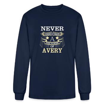 Nom d’Avery Ne sous-estimez jamais Power Avery - T-shirt à manches longues Homme - marine - Devant