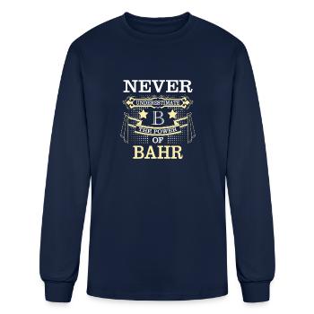 Bahr Nom Ne sous-estimez jamais Power Bahr - T-shirt à manches longues Homme - marine - Devant