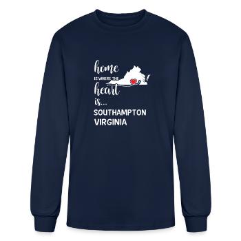 Southampton County Virginia Is Where My Heart Is - Men's Long Sleeve T-Shirt - navy - Front