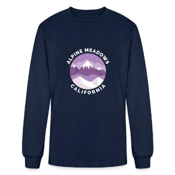 Alpine Meadows Ski Snowboard Mountain California - Men's Long Sleeve T-Shirt - navy - Front