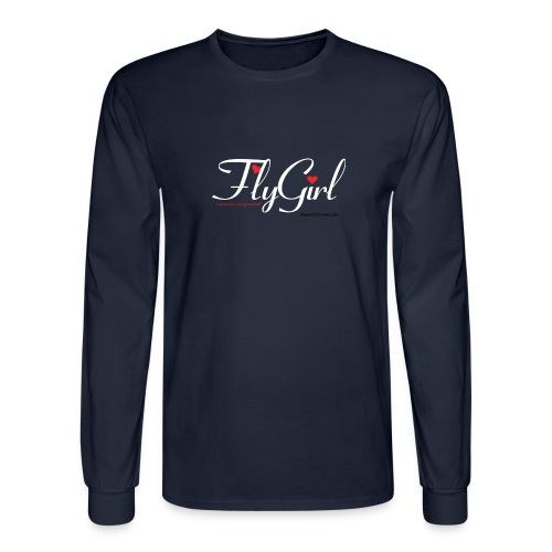 FlyGirlTextWhite W Black png - Men's Long Sleeve T-Shirt