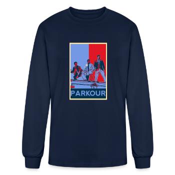 The office parkour - Men's Long Sleeve T-Shirt - navy - Front