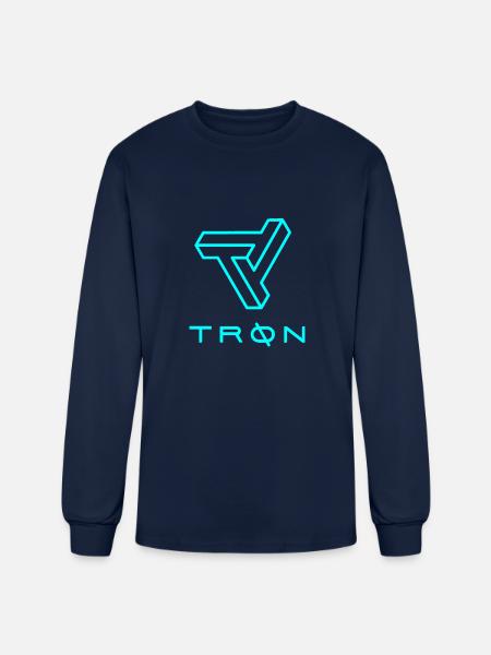 Tron Inspired Cyan Logo - Men's Long Sleeve T-Shirt - navy