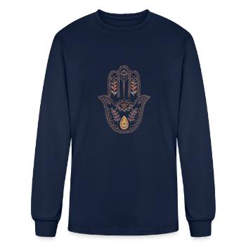 Triplés Khmissa - T-shirt à manches longues Homme - marine - Devant