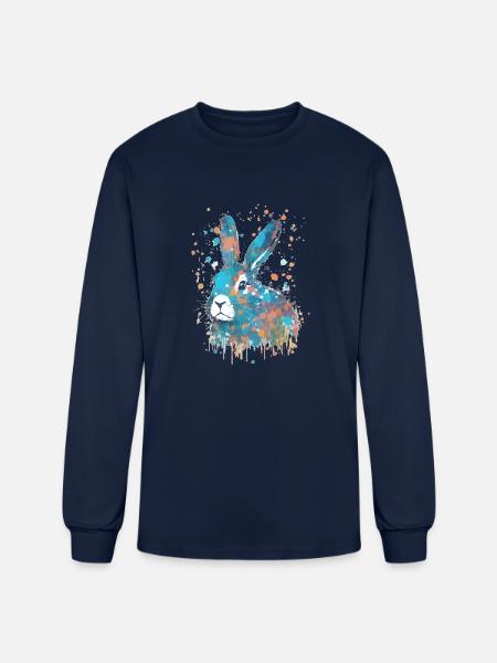 Colorsplash Bunny - Men's Long Sleeve T-Shirt - navy