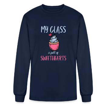 My Class Is Full Of Sweethearts School Teacher - Men's Long Sleeve T-Shirt - navy - Front