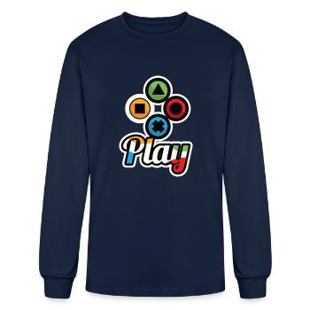 Play Logo - Men's Long Sleeve T-Shirt - navy - Front