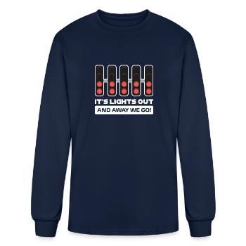 It's Lights Out and Away We Go (Dark BG) - Men's Long Sleeve T-Shirt - navy - Front