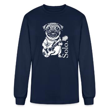 Pug solo. Dark colors - Men's Long Sleeve T-Shirt - navy - Front