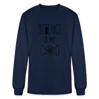 Science is My God - Men's Long Sleeve T-Shirt - navy - Front