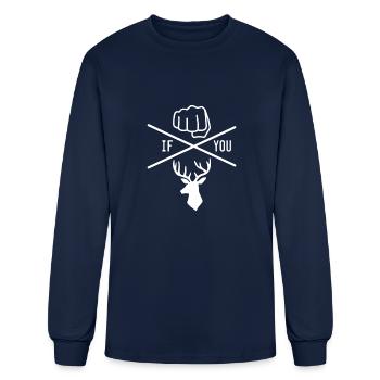 Knuck If You Buck Tee - Men's Long Sleeve T-Shirt - navy - Front