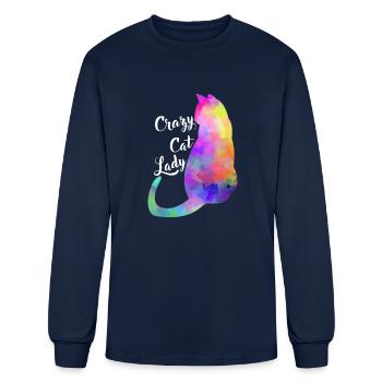 Crazy Cat Lady - Men's Long Sleeve T-Shirt - navy - Front
