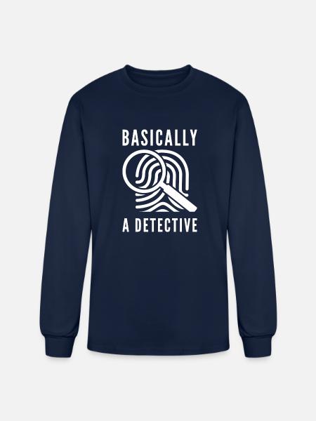 Basically A Detective - Men's Long Sleeve T-Shirt - navy