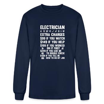 Electrician Extra Charges - Men's Long Sleeve T-Shirt - navy - Front