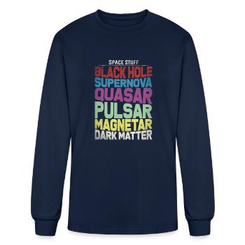 Space Stuff - Men's Long Sleeve T-Shirt - navy - Front