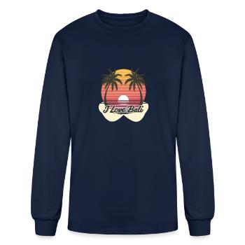 Bali Sunset Bliss: I Love Bali - Men's Long Sleeve T-Shirt - navy - Front