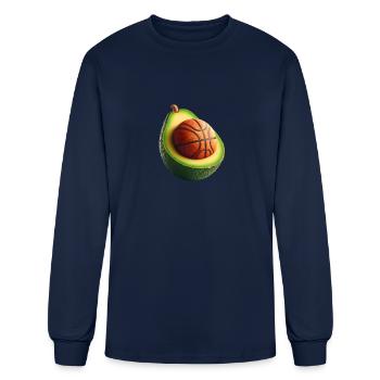 Avocado with basketball core - Men's Long Sleeve T-Shirt - navy - Front