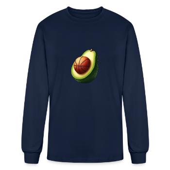 Avocado with basketball core - Men's Long Sleeve T-Shirt - navy - Front