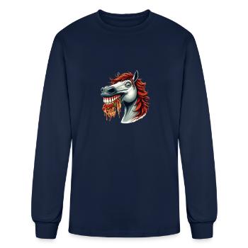 Pasta lover horse - Men's Long Sleeve T-Shirt - navy - Front