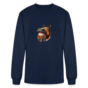 Pasta lover horse - Men's Long Sleeve T-Shirt - navy - Front