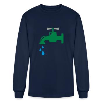 faucet tap valve water cock plumber tinsmith gift - Men's Long Sleeve T-Shirt - navy - Front