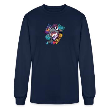 wolf ps five - Men's Long Sleeve T-Shirt - navy - Front
