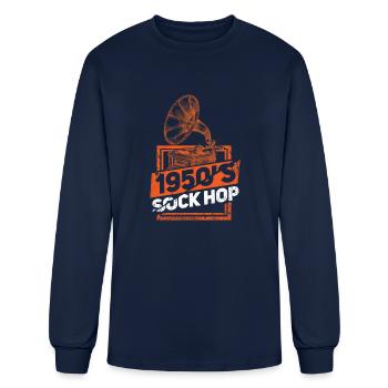 1950s Sock Hop - Men's Long Sleeve T-Shirt - navy - Front