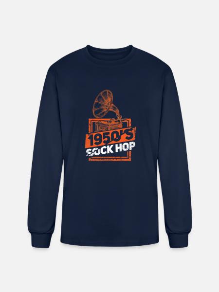 1950s Sock Hop - Men's Long Sleeve T-Shirt - navy